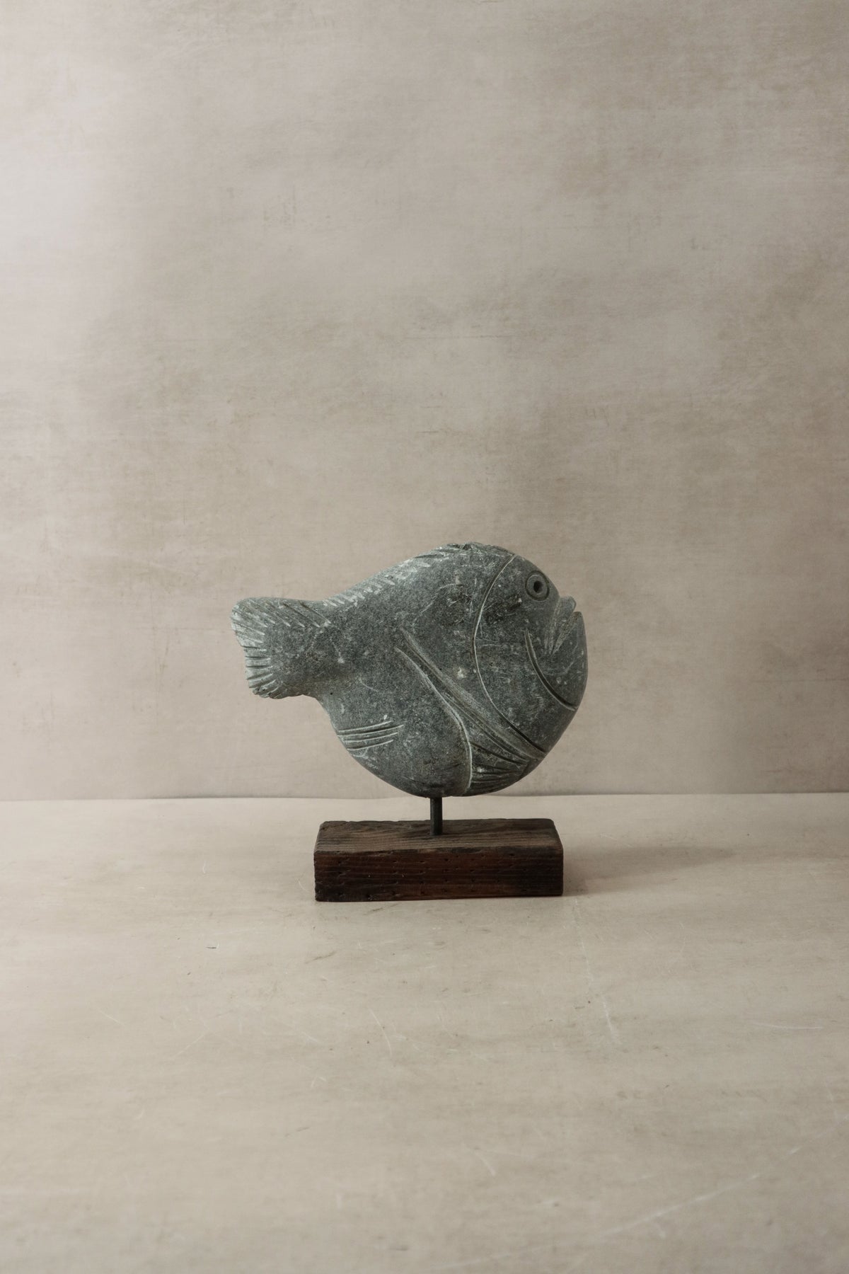 Stone Fish Sculpture - Zimbabwe - 30.5