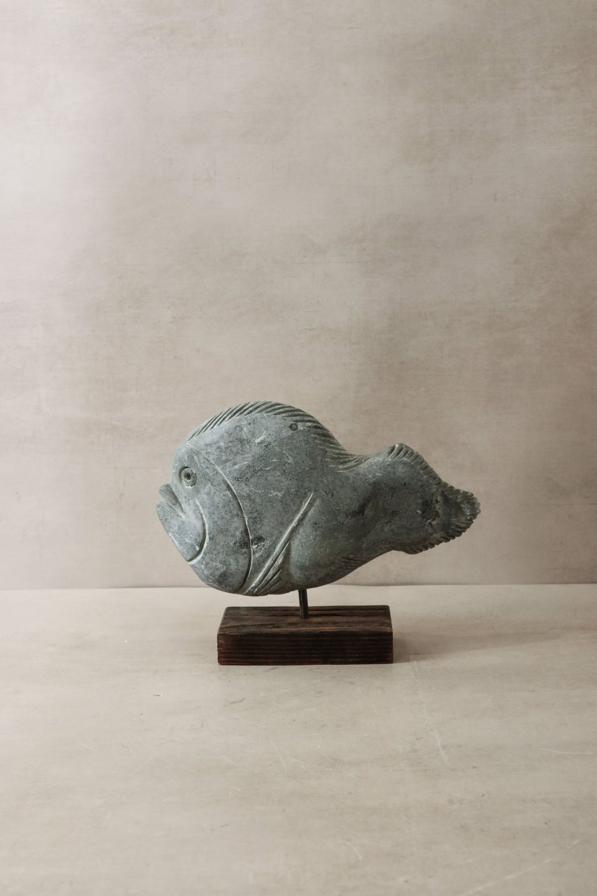 Stone Fish Sculpture - Zimbabwe - 33.5