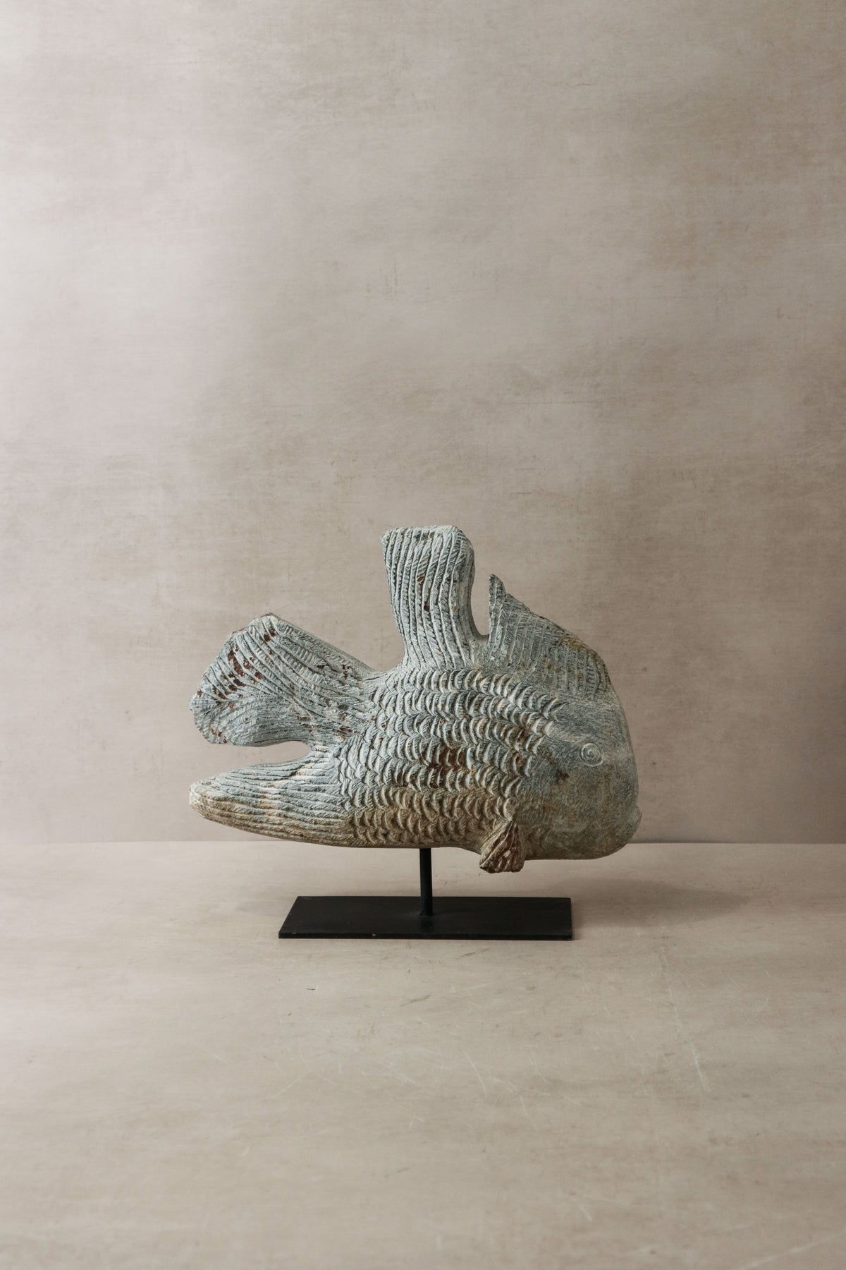 Stone Fish Sculpture - Zimbabwe - 38.2