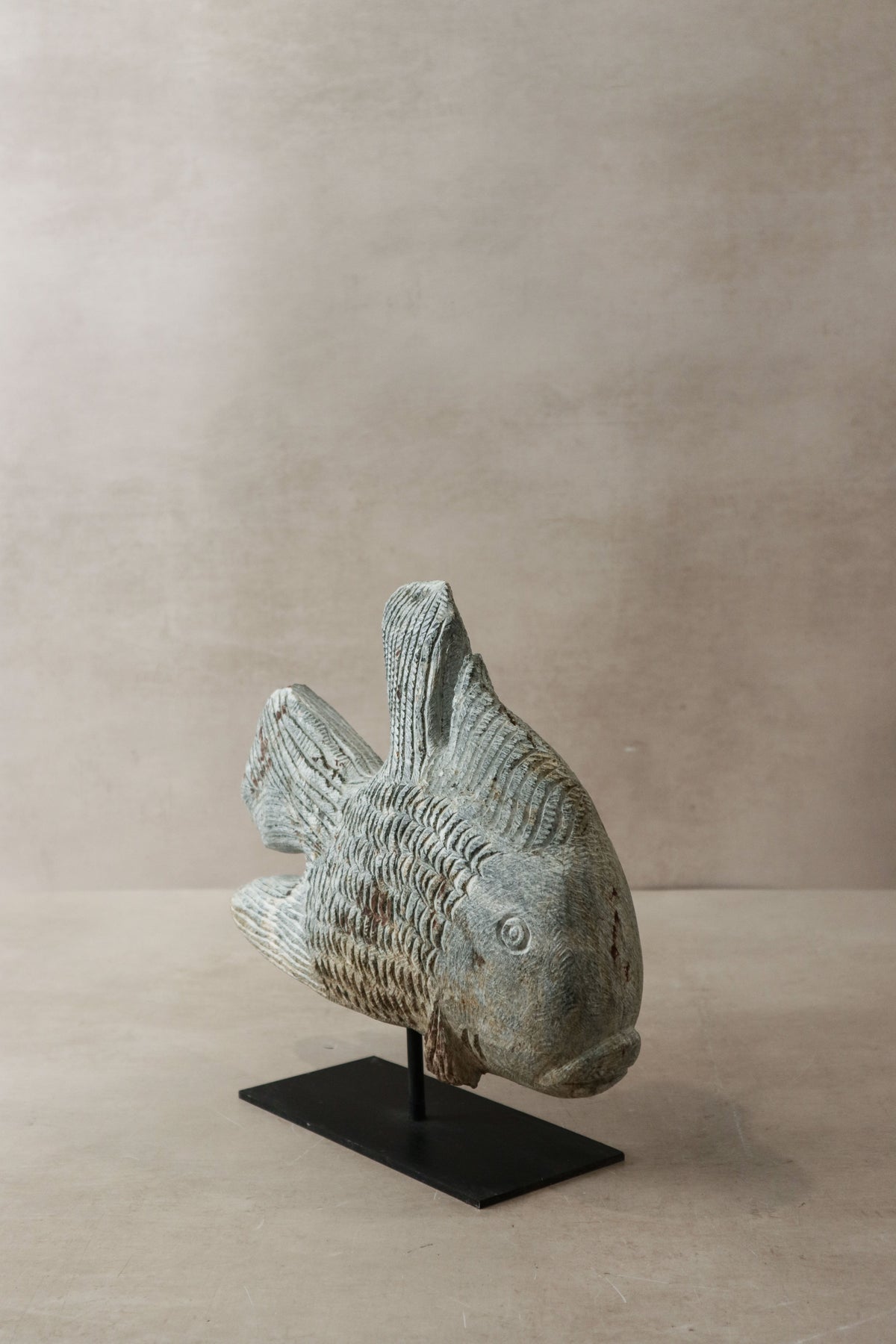 Stone Fish Sculpture - Zimbabwe - 38.2
