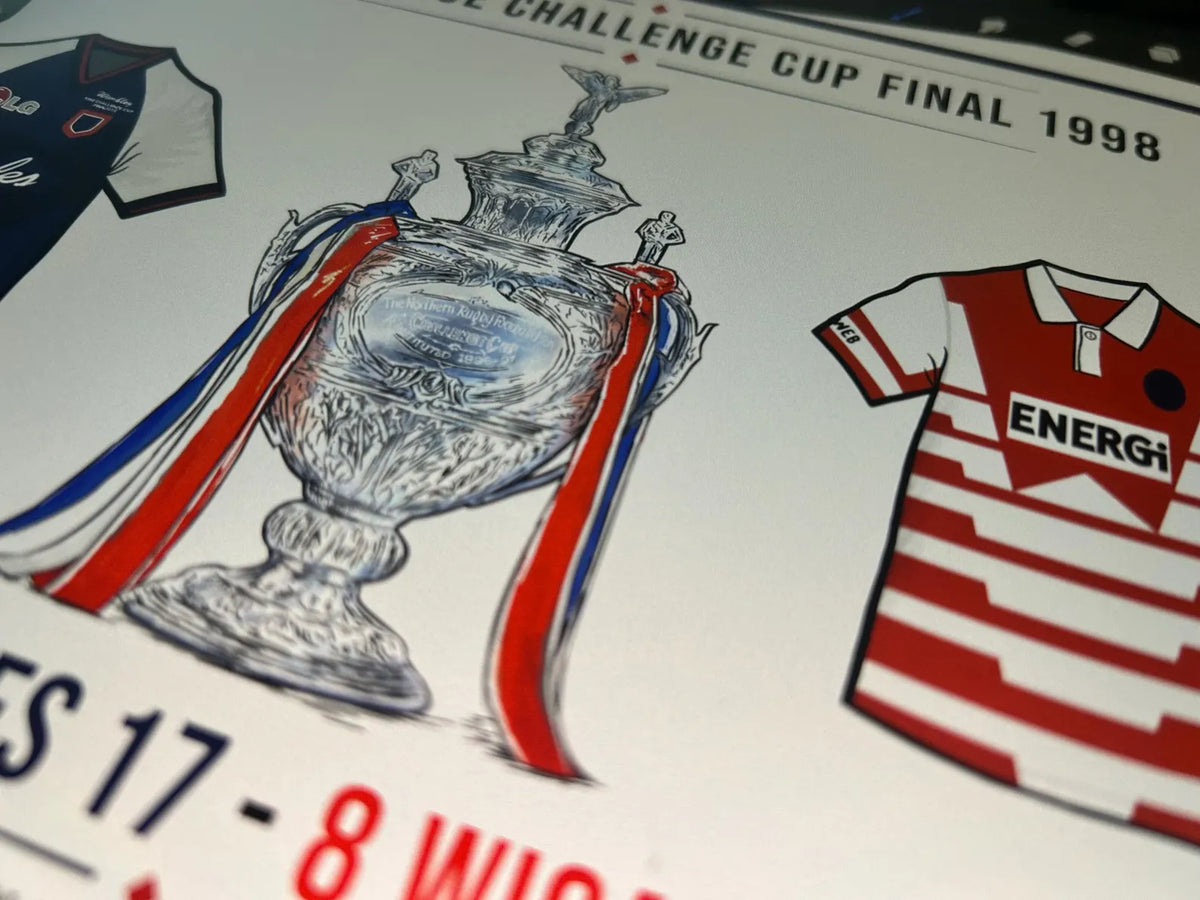 Sheffield Eagles 17-8 Wigan Warriors Inspired 1998 Challenge Cup Final Commemorative Print