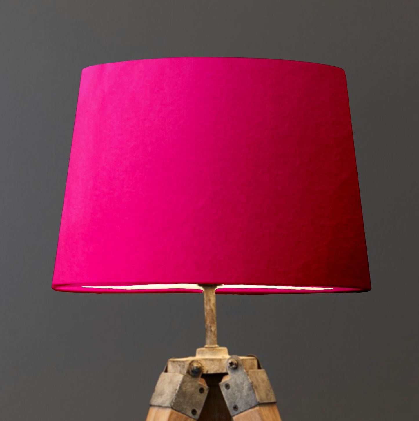 Cerise pink velvet french drum lampshade/ ceiling light shade, empire lampshade