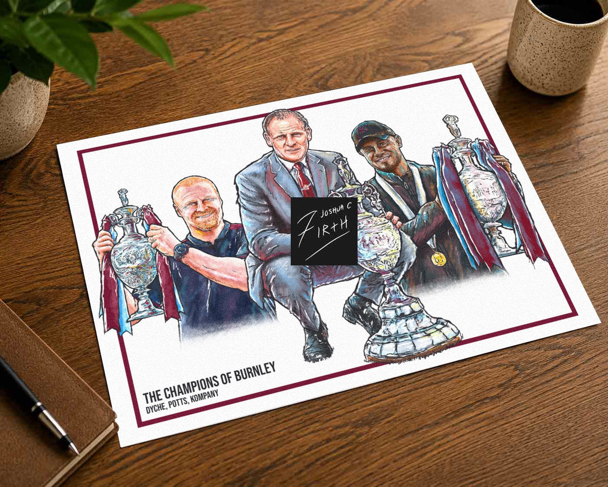 Burnley Legendary Managers Title Winners Football Art Print