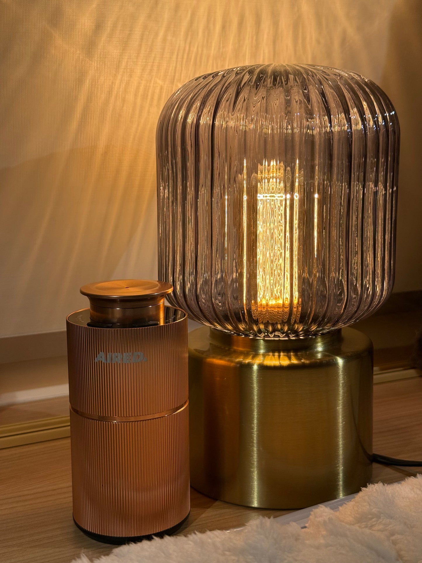 Aura In-Car / Home Mini Luxury Electronic Rechargeable Essential Oils Diffuser By AIRED. (ROSE GOLD)