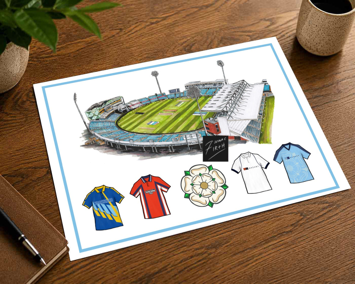 Yorkshire Style Retro Shirts & Headingley Stadium Cricket Print
