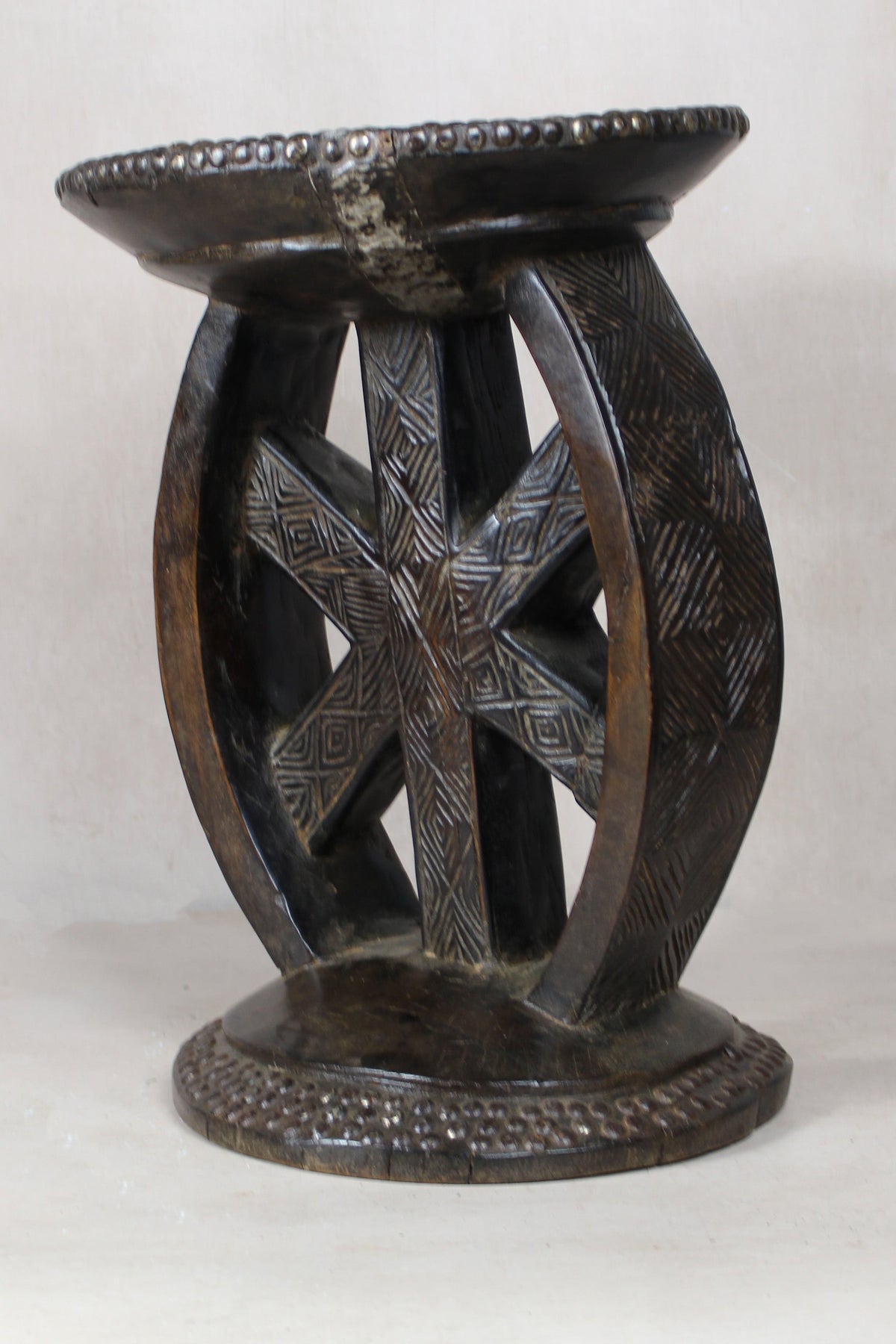 Vintage Rwanda Wood Side Table 2.2