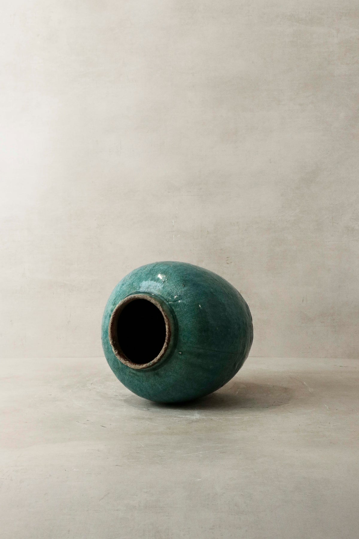 Old Turquoise Asian Pot No1