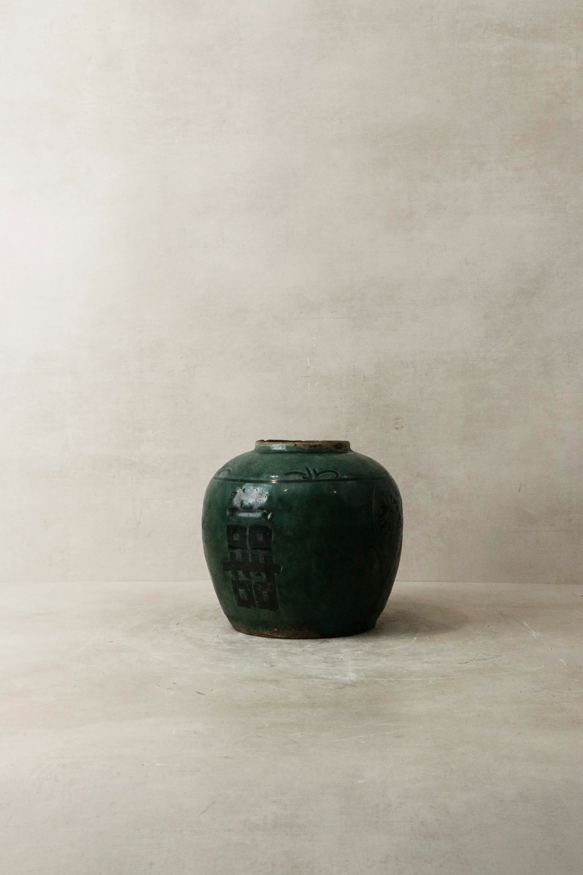 Old Turquoise Asian Pot No2
