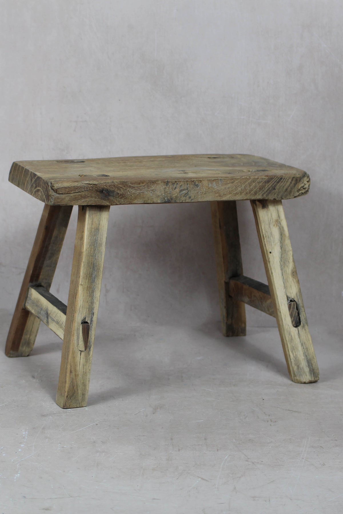 Vintage Rustic Stool Small - Elm wood - 40