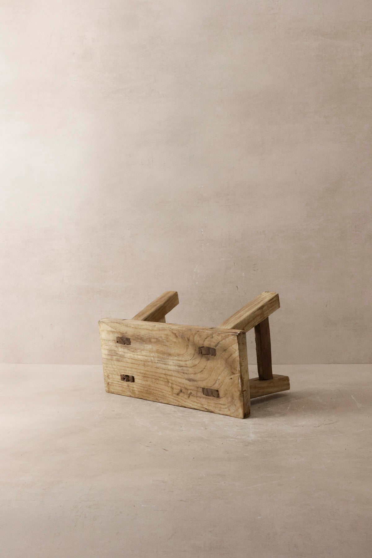 Vintage Rustic Elm Wood Stool - Small - No 10