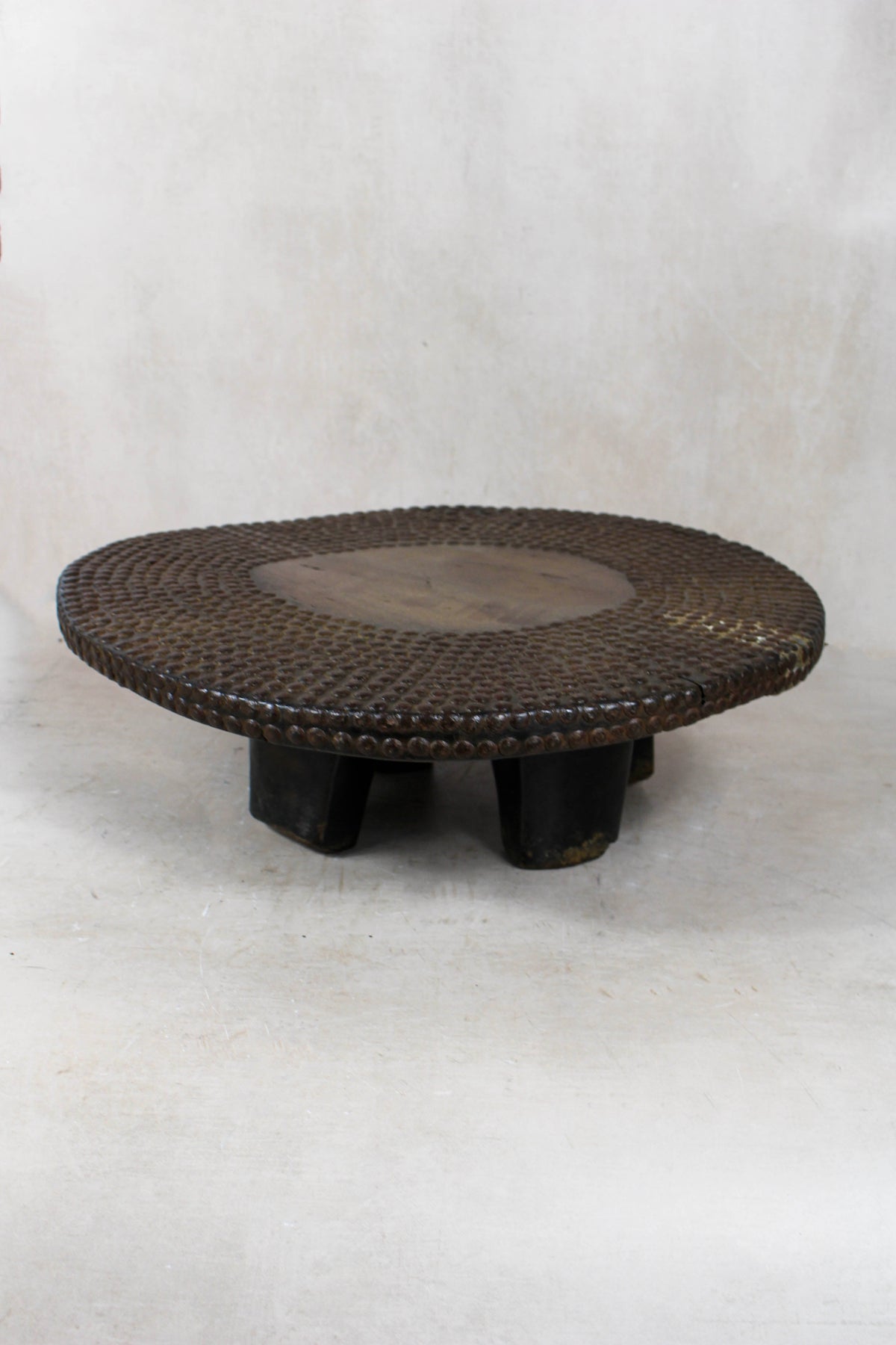 Vintage Ngombe Stud Wood Table DRC 2.6