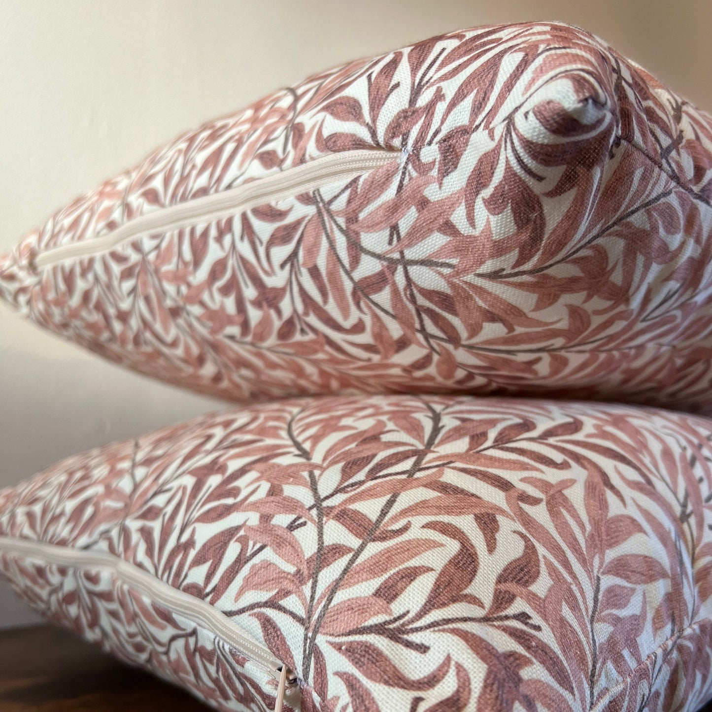 William morris rust willow leaves cotton cushion, scatter cushions