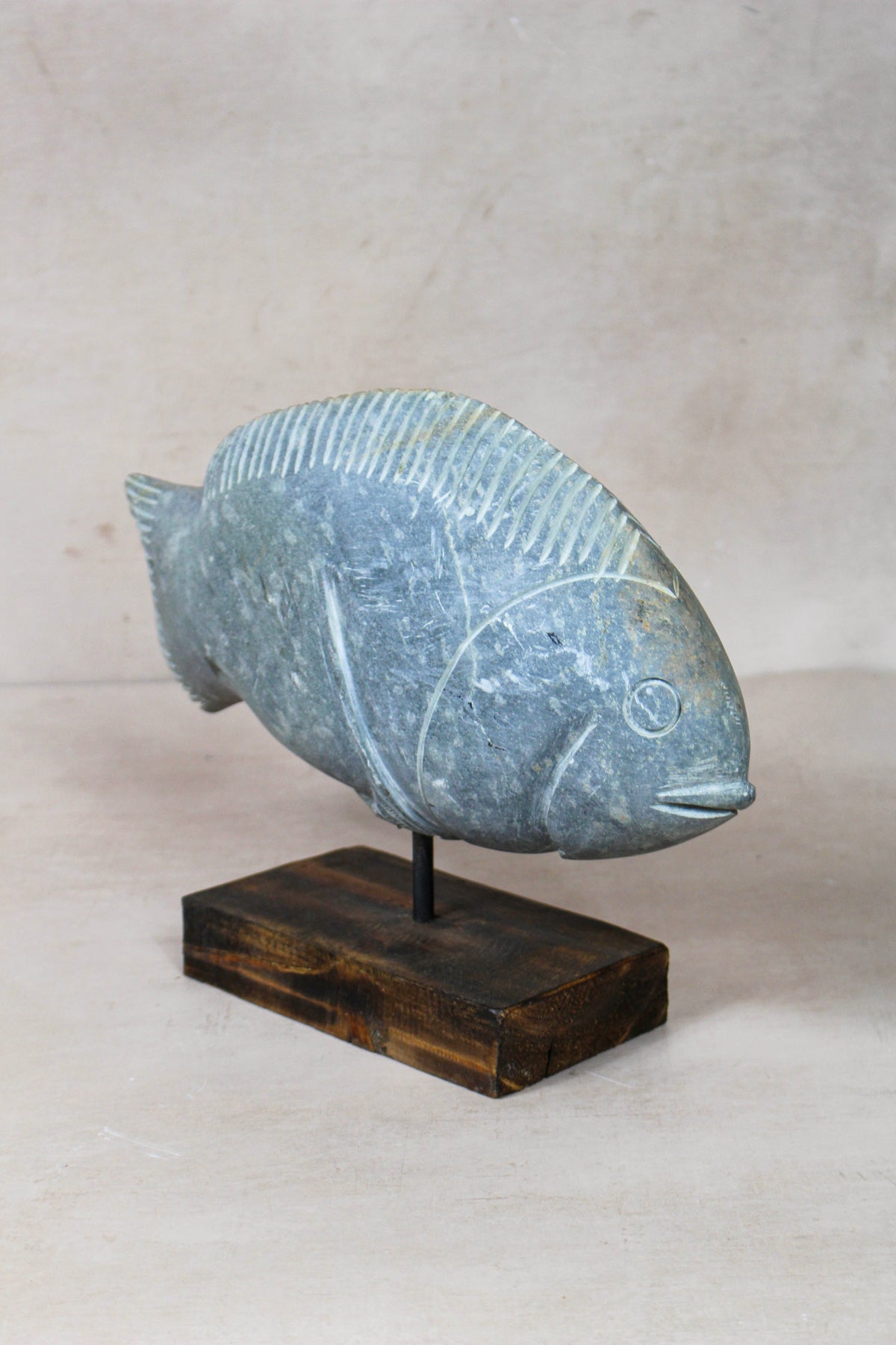 Stone Fish Sculpture - Zimbabwe - 159.7