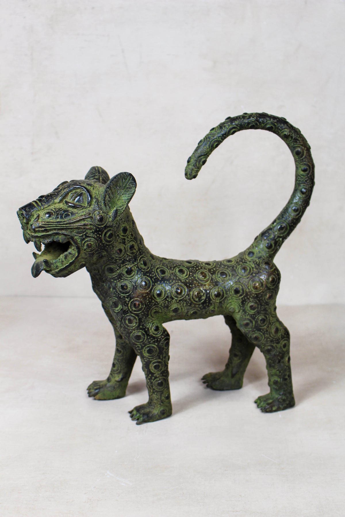 Benin Bronze Leopard sculpture - Large 107.1