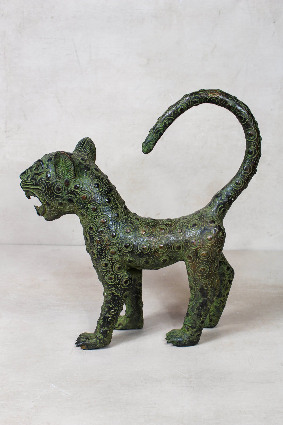 Benin Bronze Leopard sculpture - Large 107.2