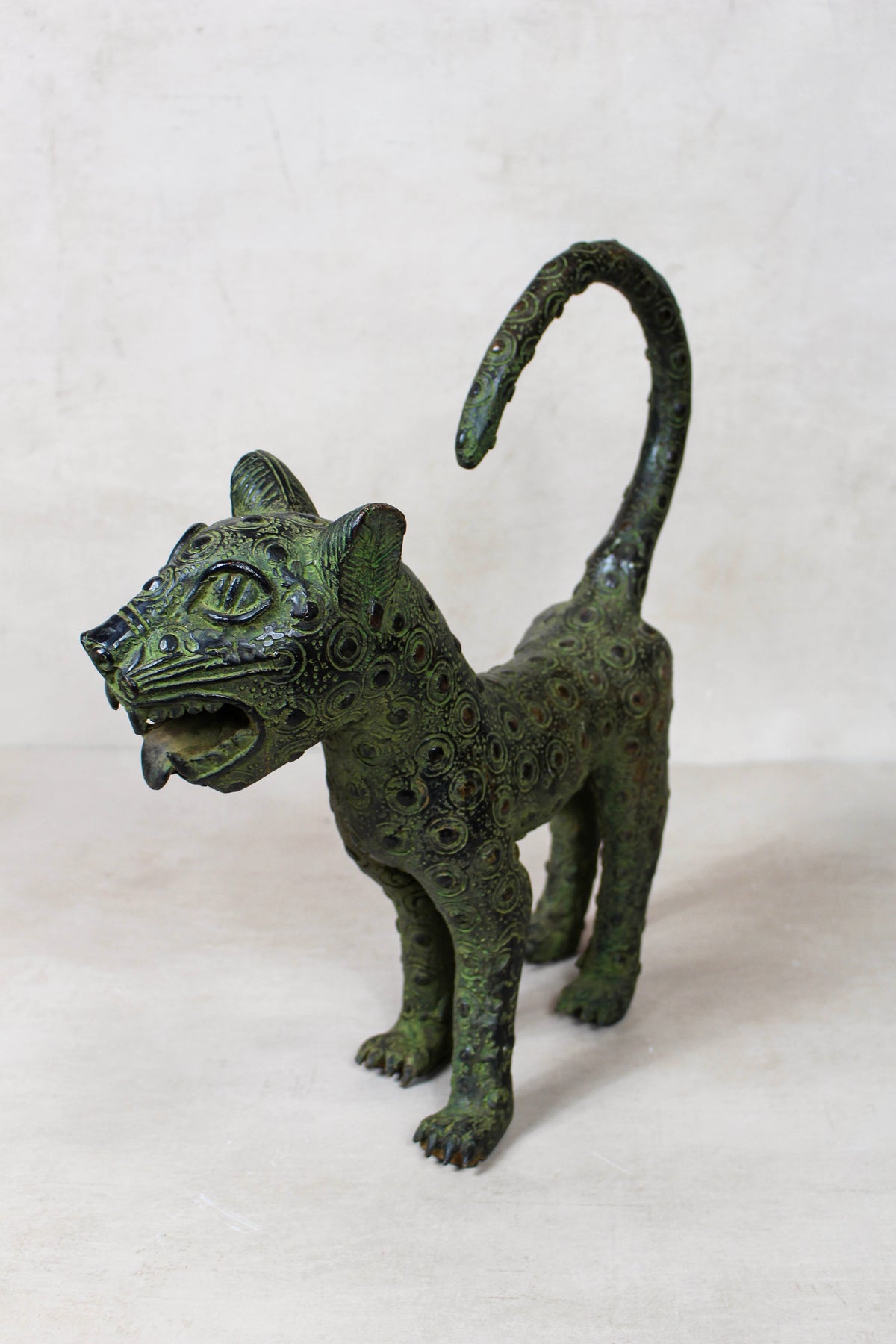 Benin Bronze Leopard sculpture - Large 107.2