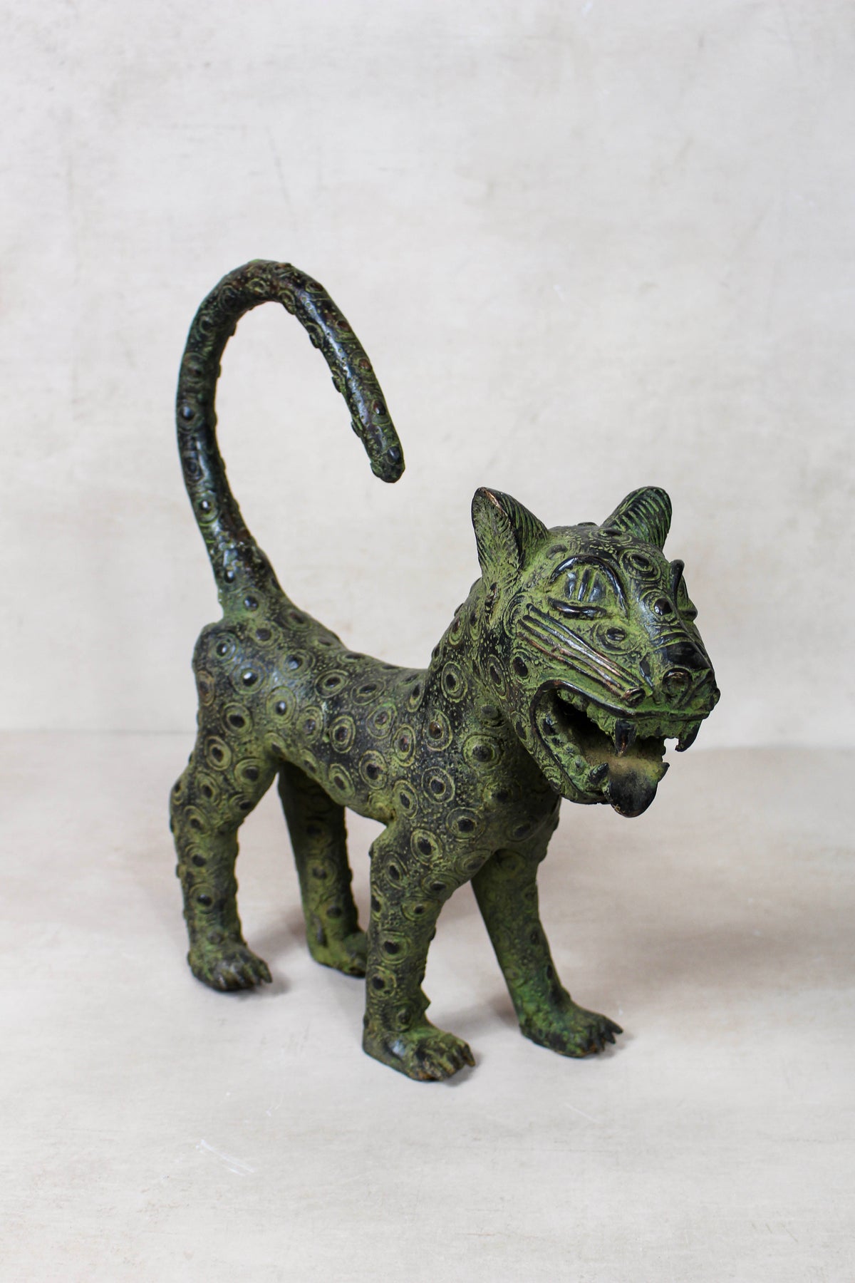 Benin Bronze Leopard sculpture - Large 107.2