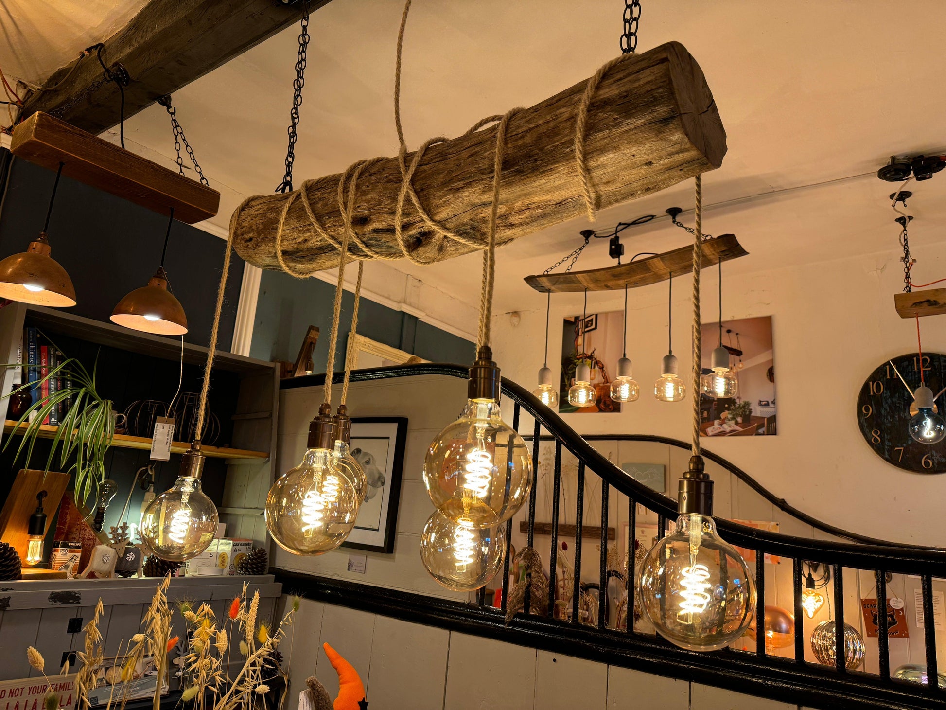 Rustic Oak Wrap Around Chandelier