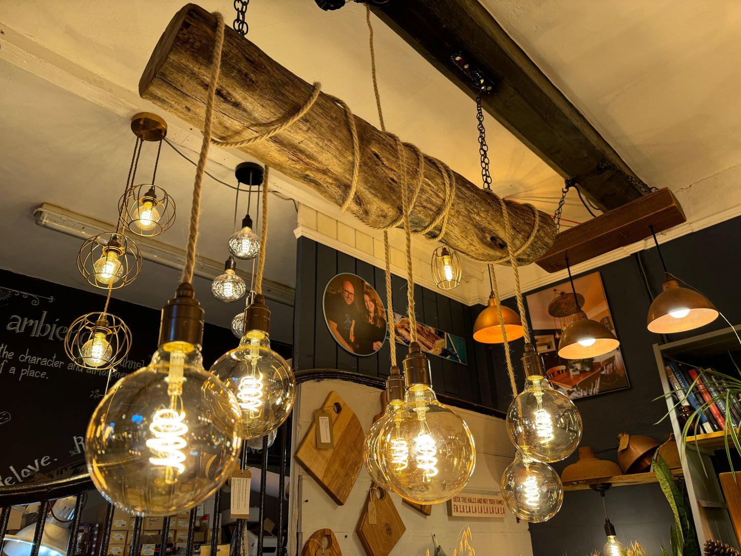 Rustic Oak Wrap Around Chandelier