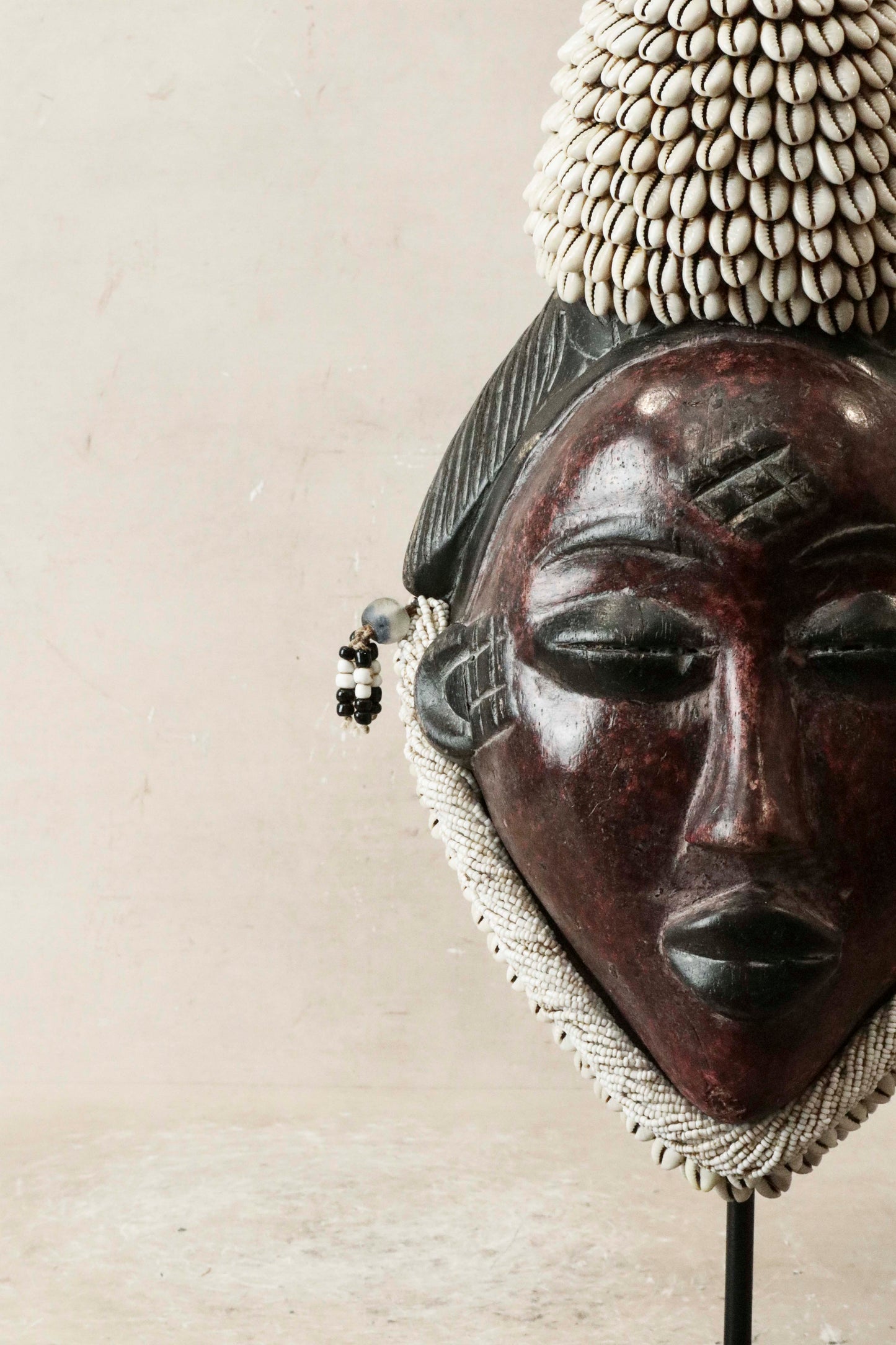 Beaded Punu Mask, Gabon - 6.5