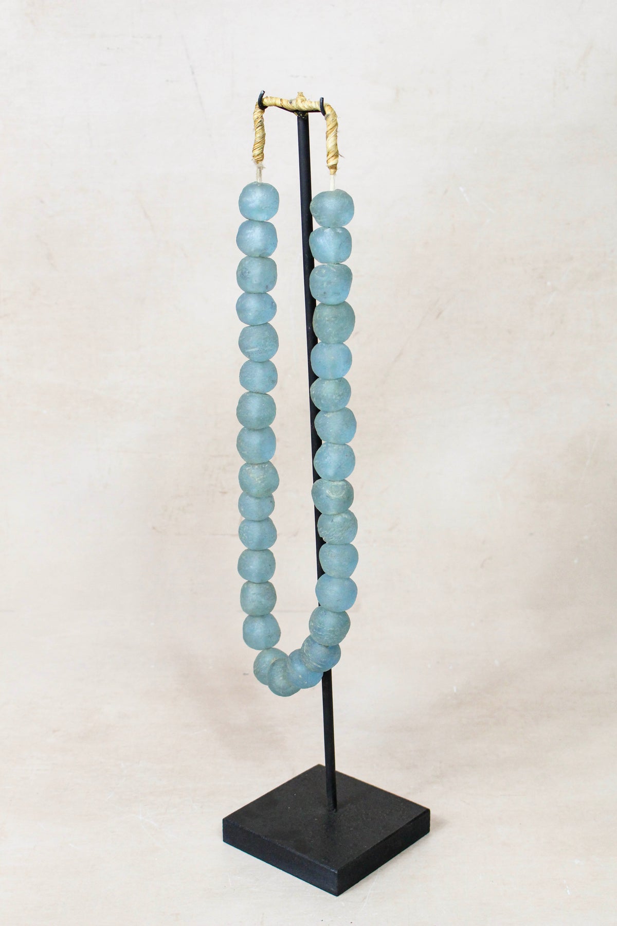 Ghana Glass Beads Necklace, Light blue - 85.2