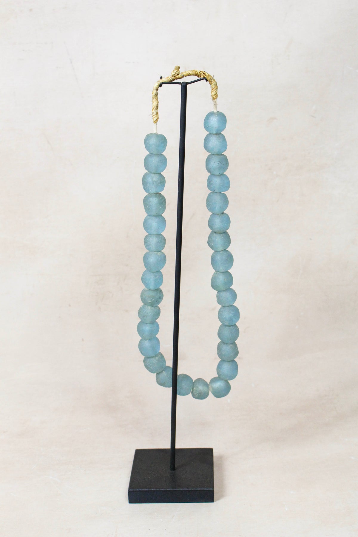 Ghana Glass Beads Necklace, Light blue - 85.2