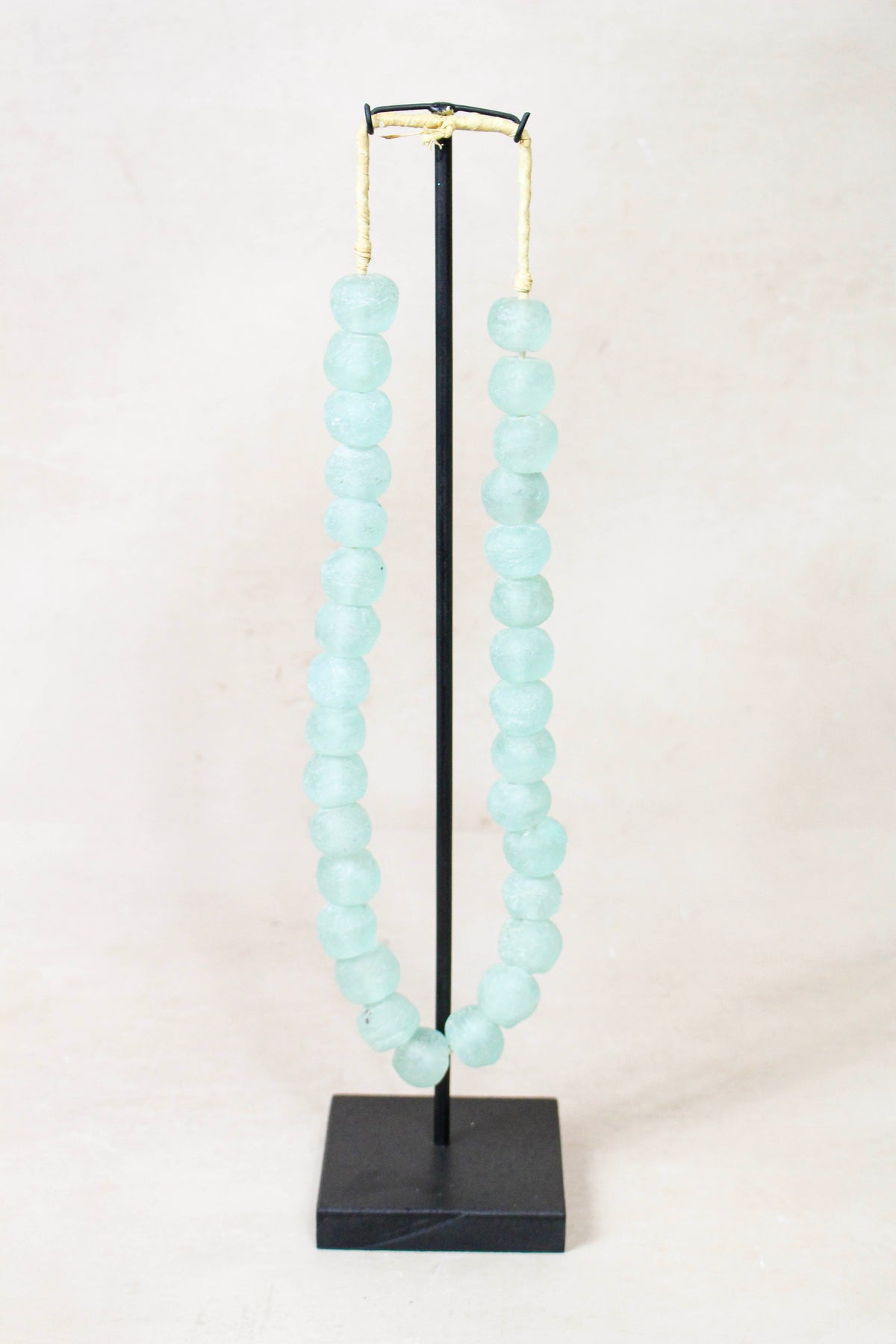 Ghana Glass Beads Necklace, Light blue - 85.3