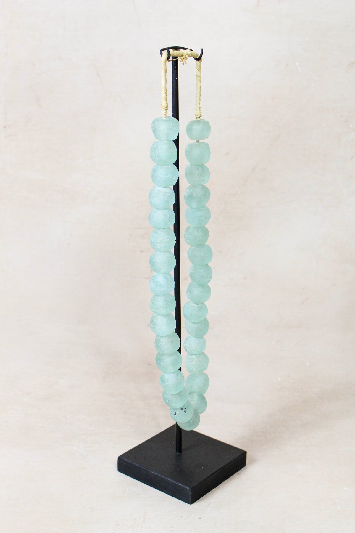 Ghana Glass Beads Necklace, Light blue - 85.3