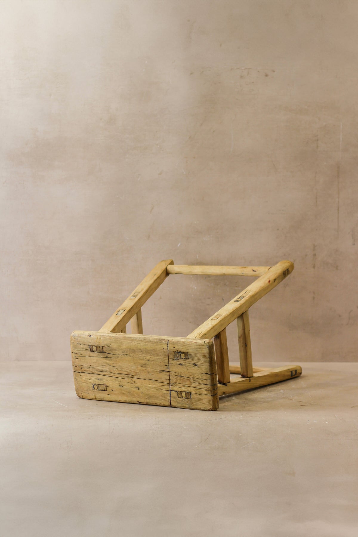 Vintage Rustic Elm Wood Stool - Medium - No 46