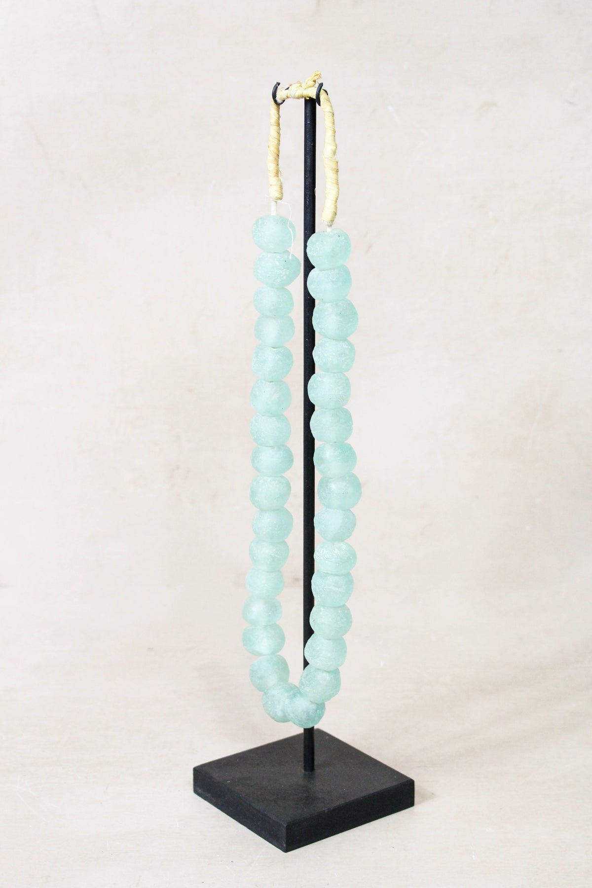 Ghana Glass Beads Necklace, Light blue - 85.10