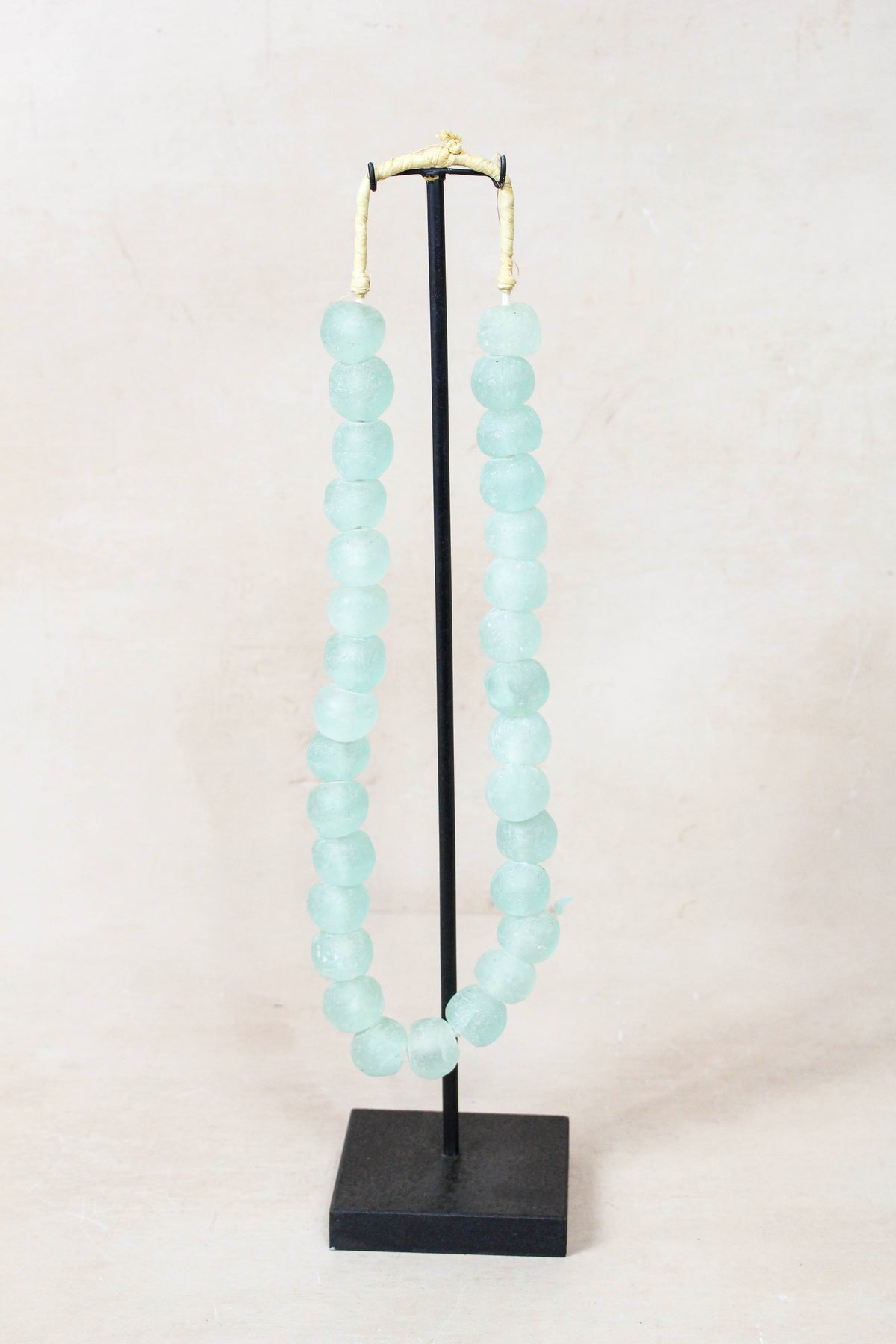 Ghana Glass Beads Necklace, Light blue - 85.11