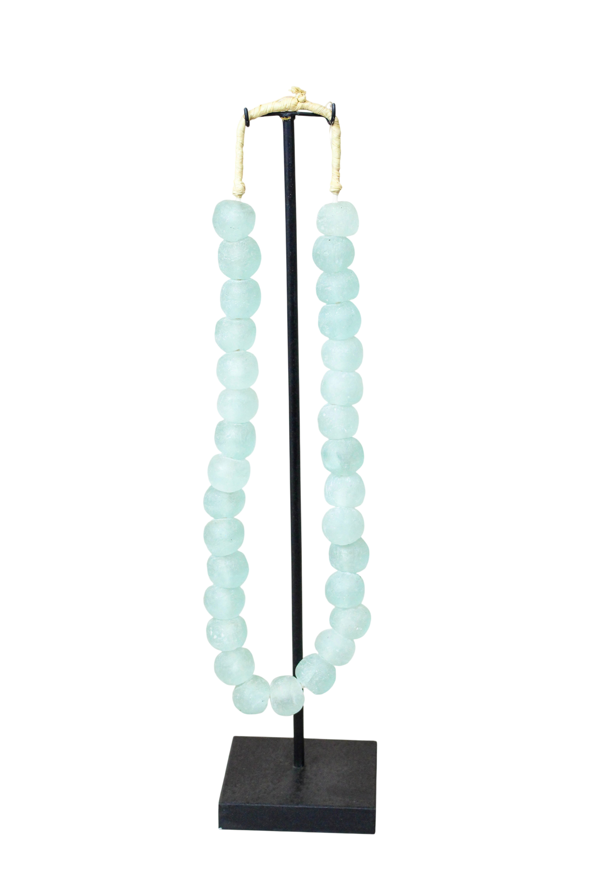 Ghana Glass Beads Necklace, Light blue - 85.11