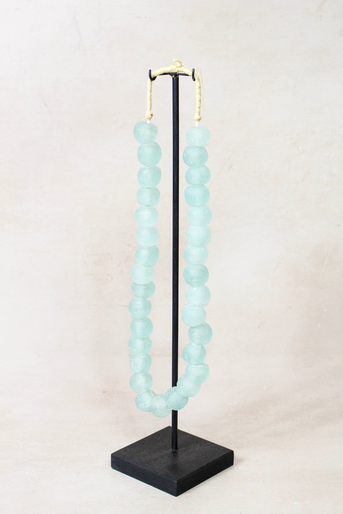 Ghana Glass Beads Necklace, Light blue - 85.11