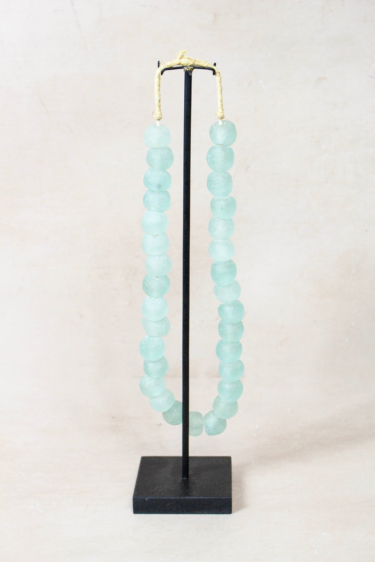Ghana Glass Beads Necklace, Light blue - 85.11