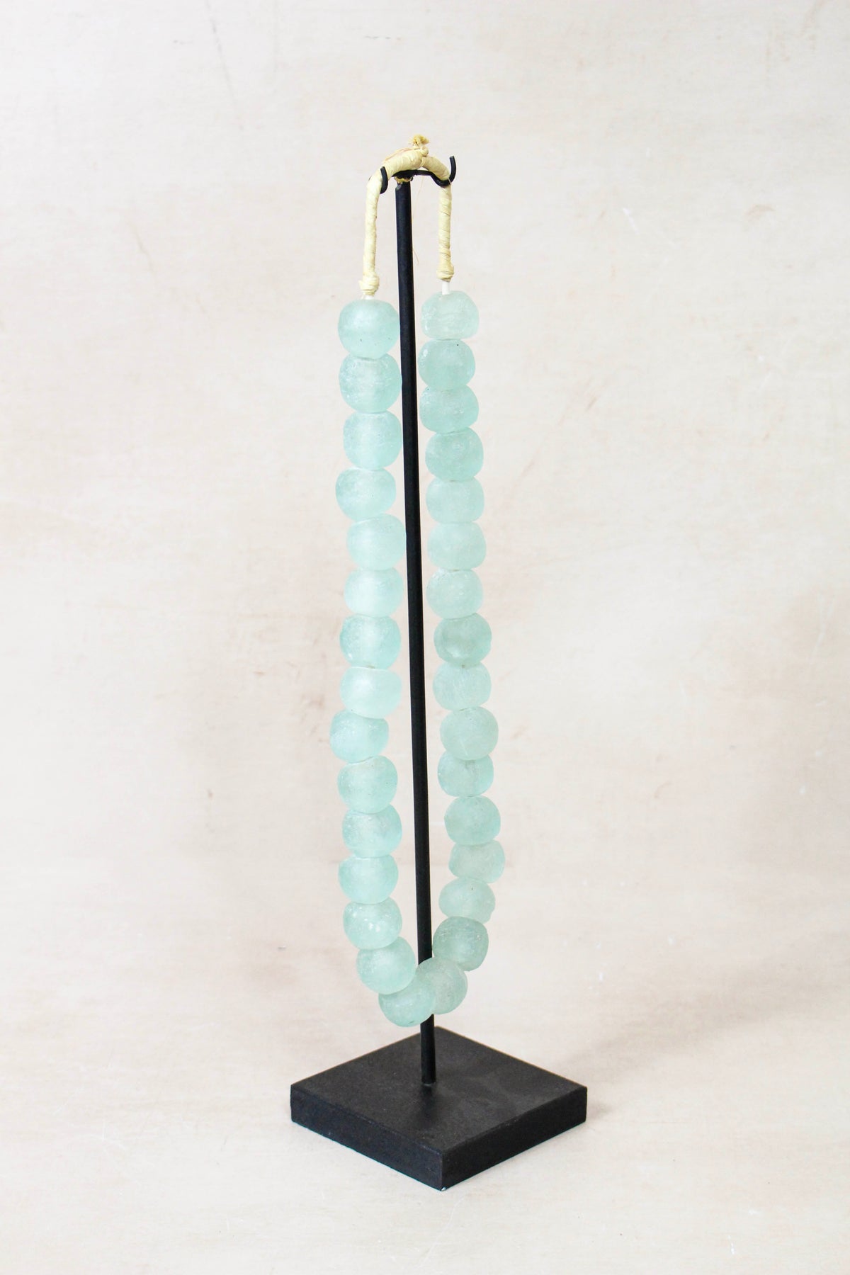 Ghana Glass Beads Necklace, Light blue - 85.11