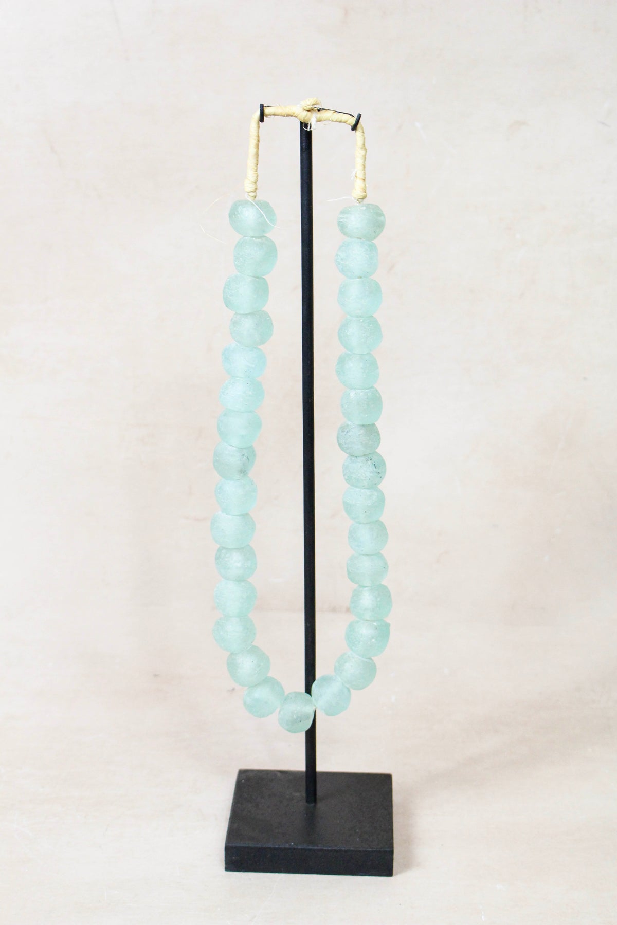 Ghana Glass Beads Necklace, Light blue - 85.12