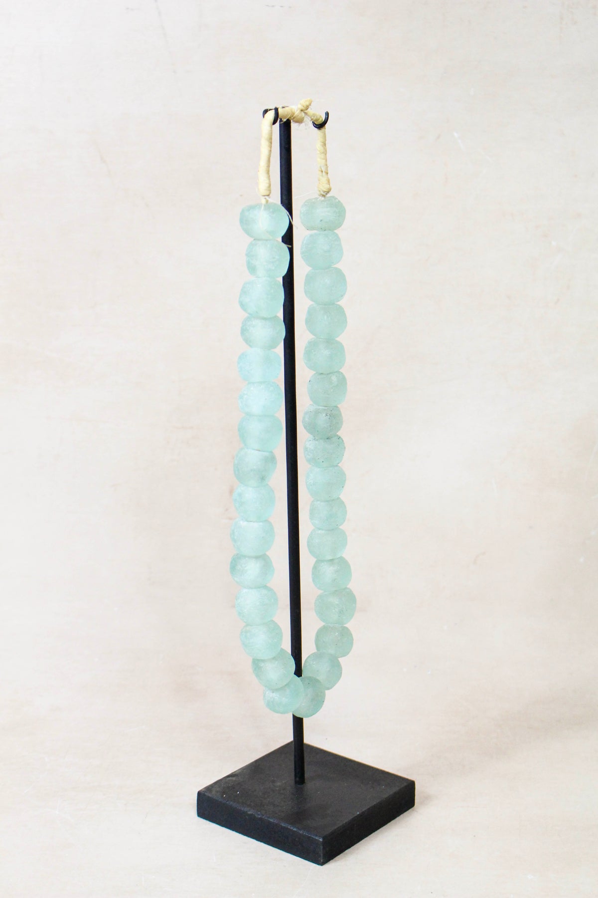 Ghana Glass Beads Necklace, Light blue - 85.12