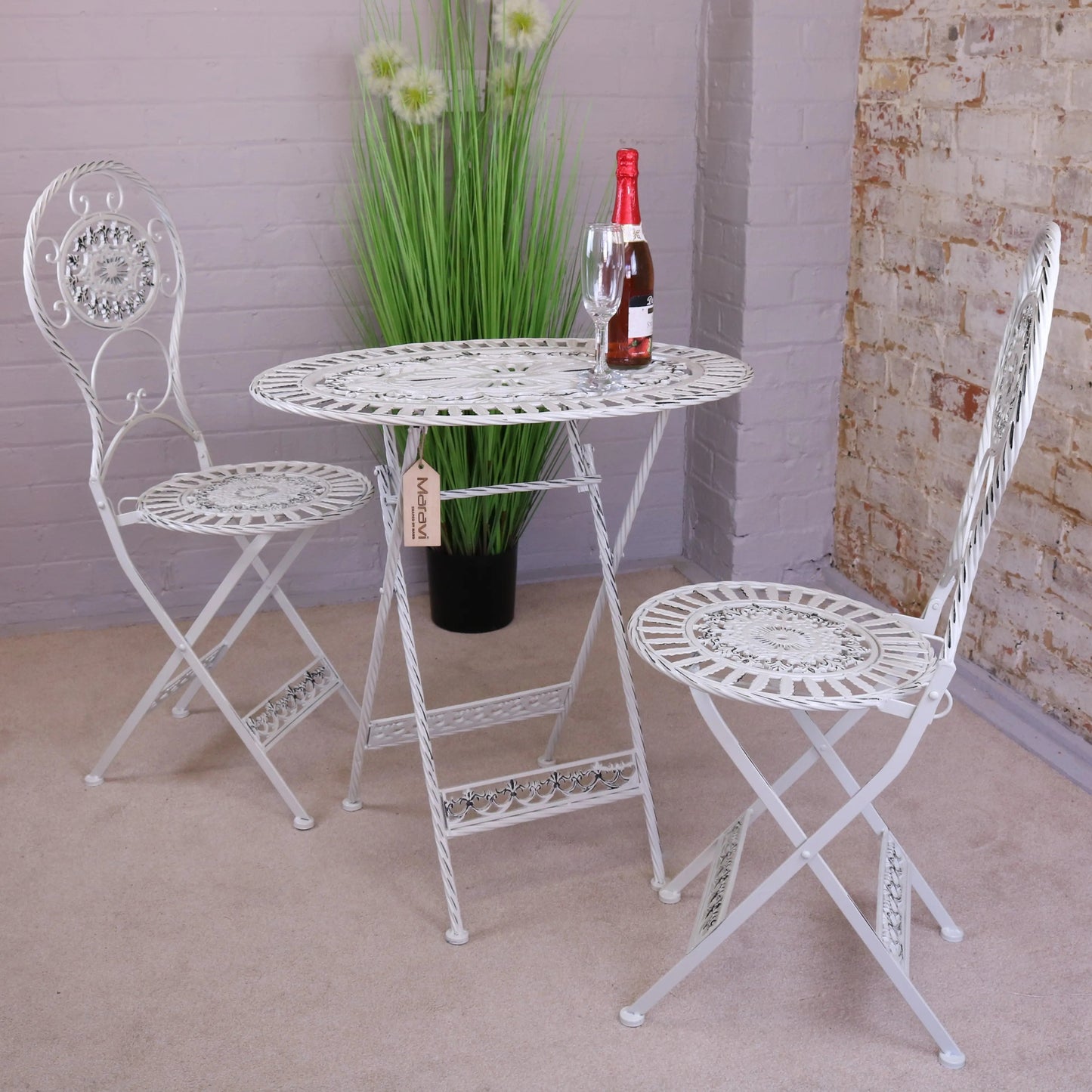 Odal 3 Piece Oval Garden Table and Chairs