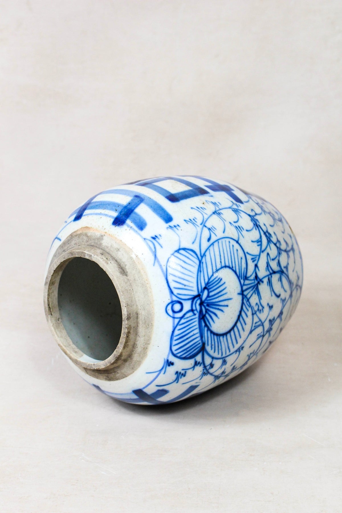 Old Blue & White Porcelain Jar - 162.2