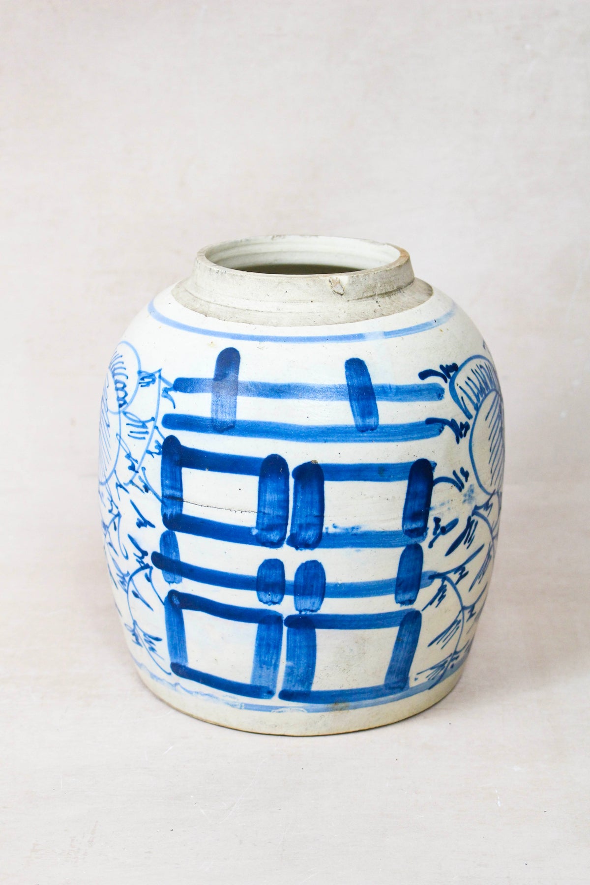 Old Blue & White Porcelain Jar - 162.4