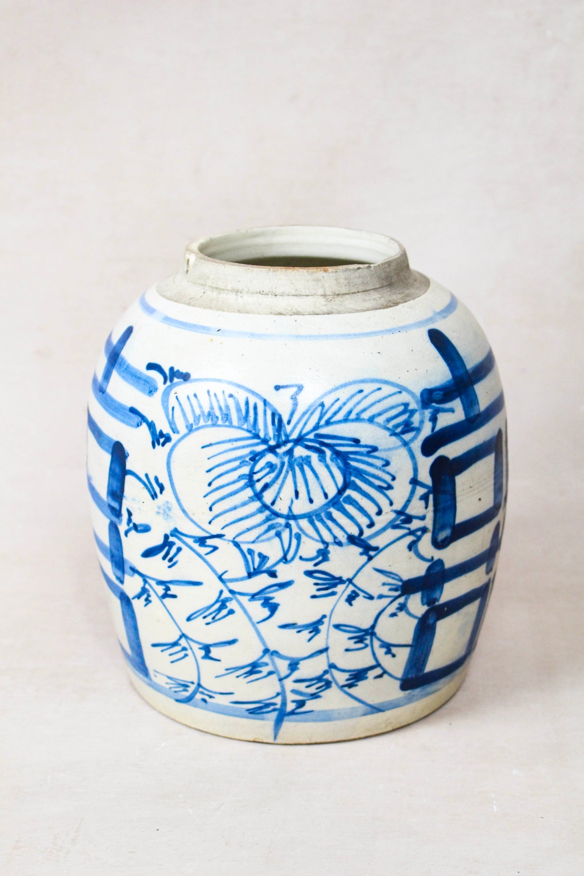 Old Blue & White Porcelain Jar - 162.4
