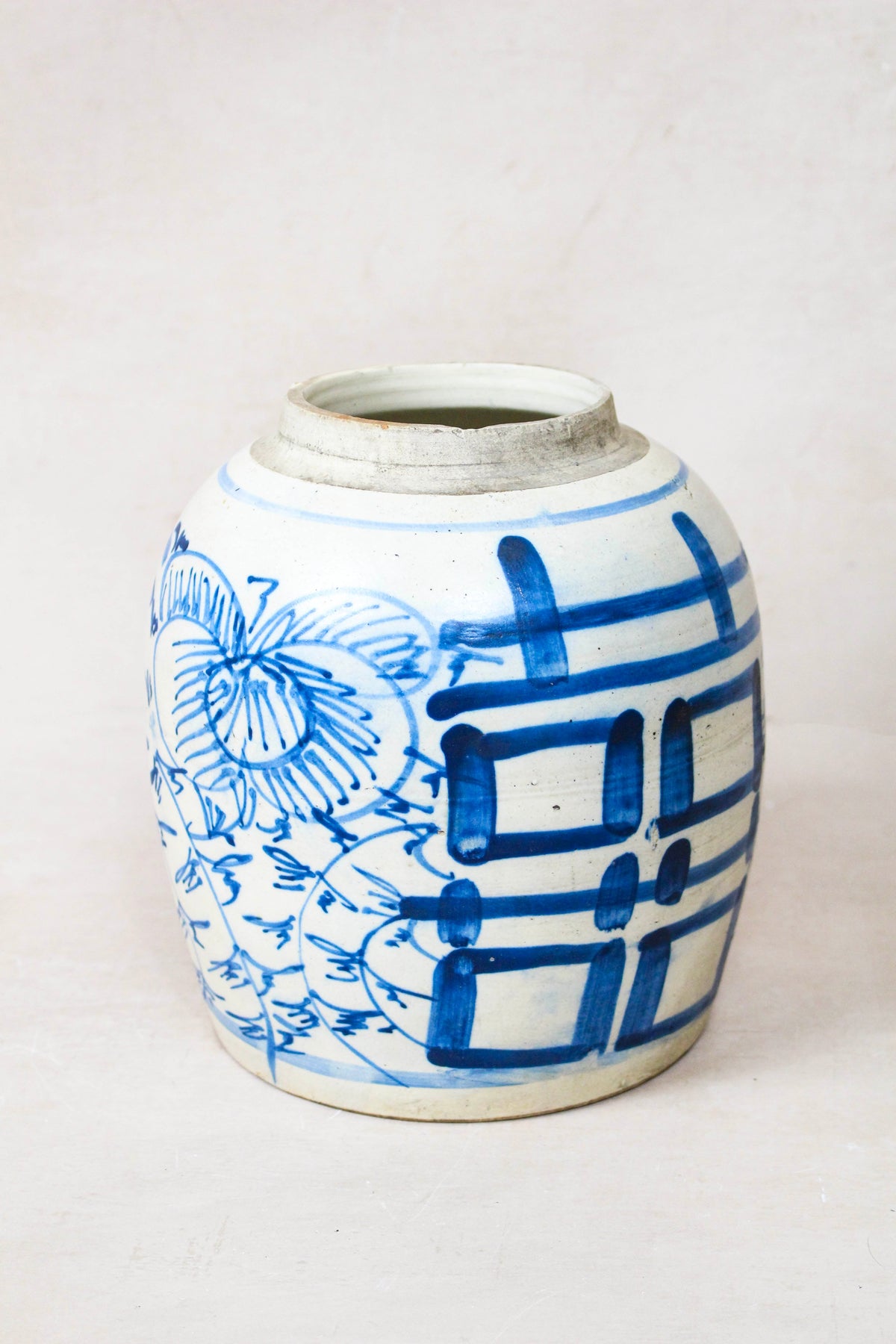 Old Blue & White Porcelain Jar - 162.4