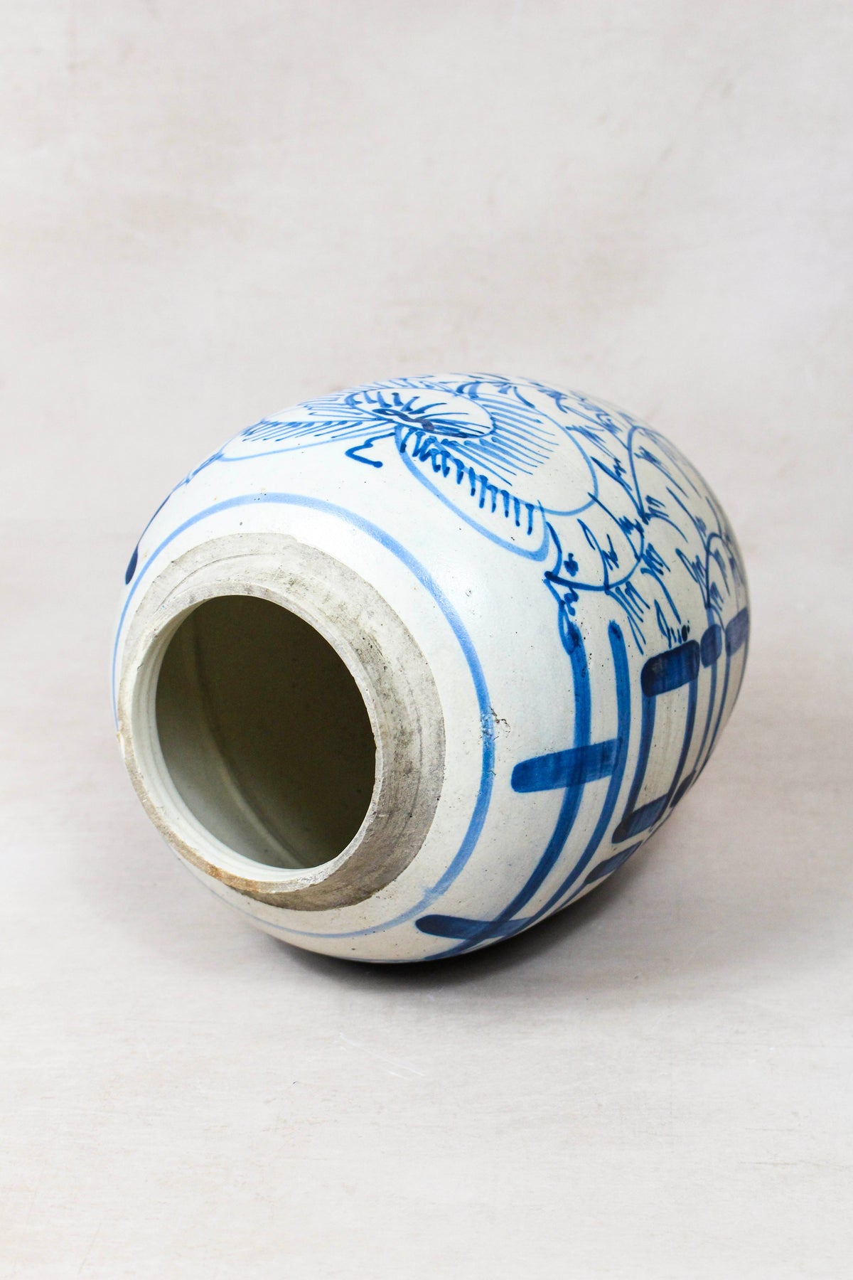 Old Blue & White Porcelain Jar - 162.4