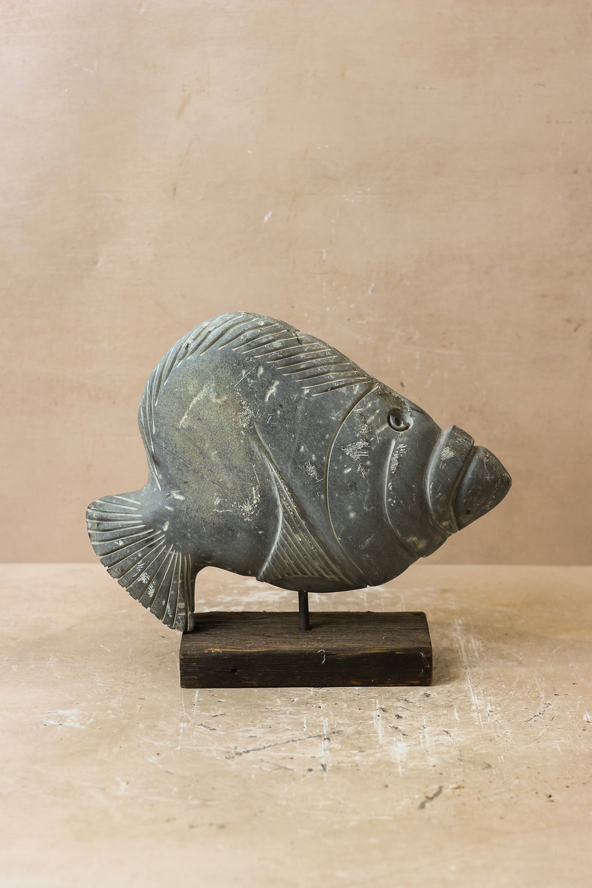 Stone Fish Sculpture - Zimbabwe - 35.6