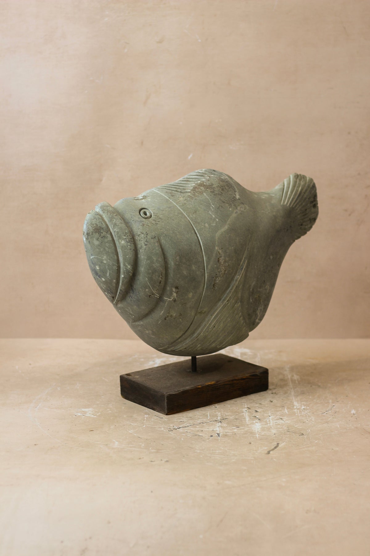 Stone Fish Sculpture - Zimbabwe - 35.7