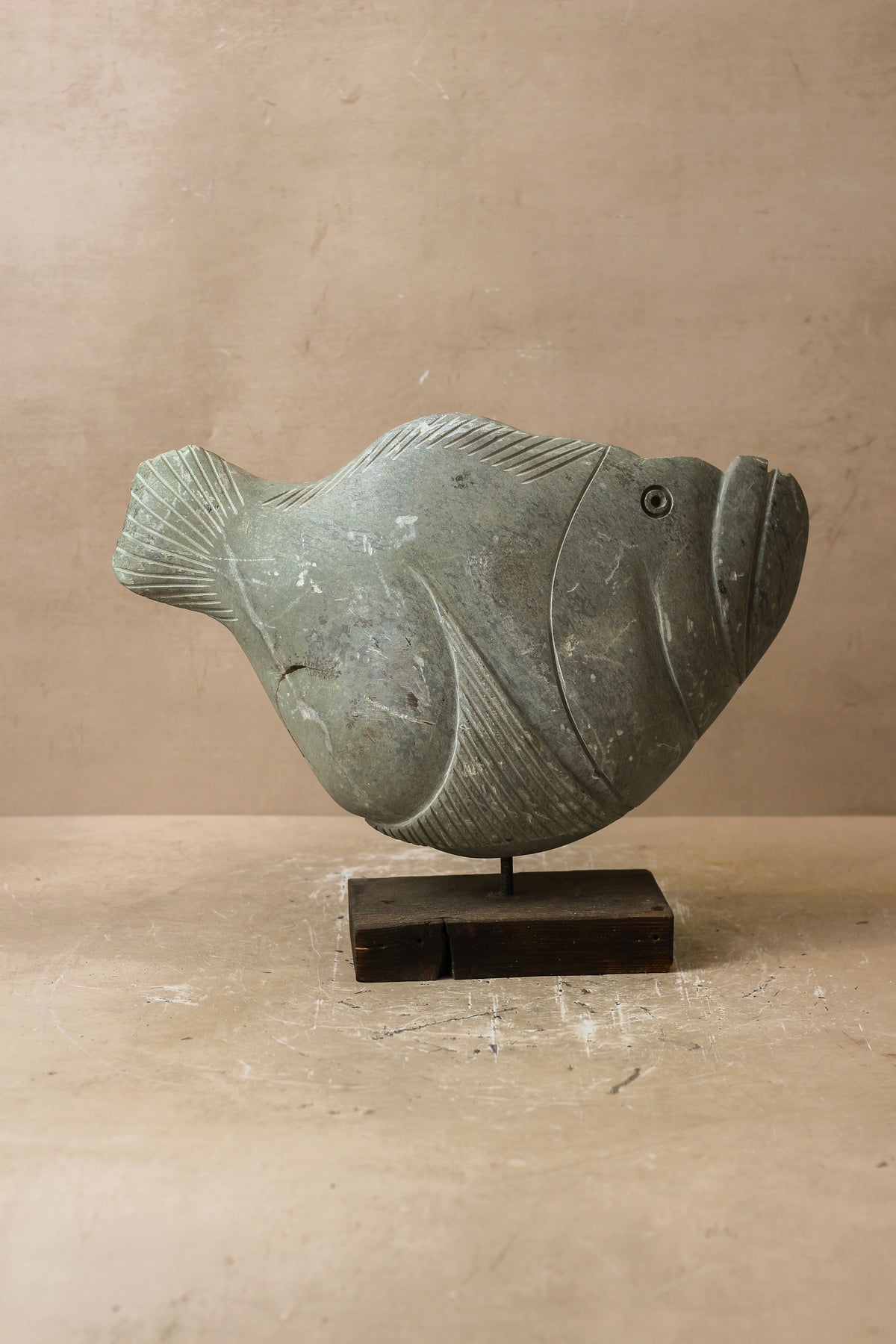 Stone Fish Sculpture - Zimbabwe - 35.7