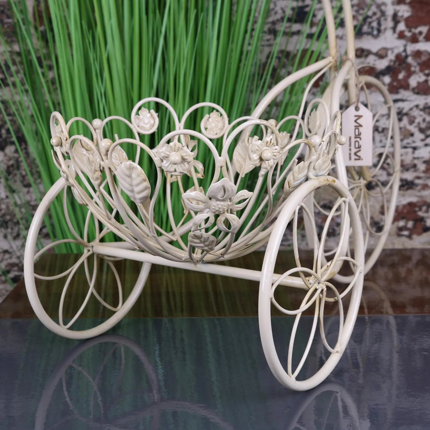 Bike Planter Metal Vintage White