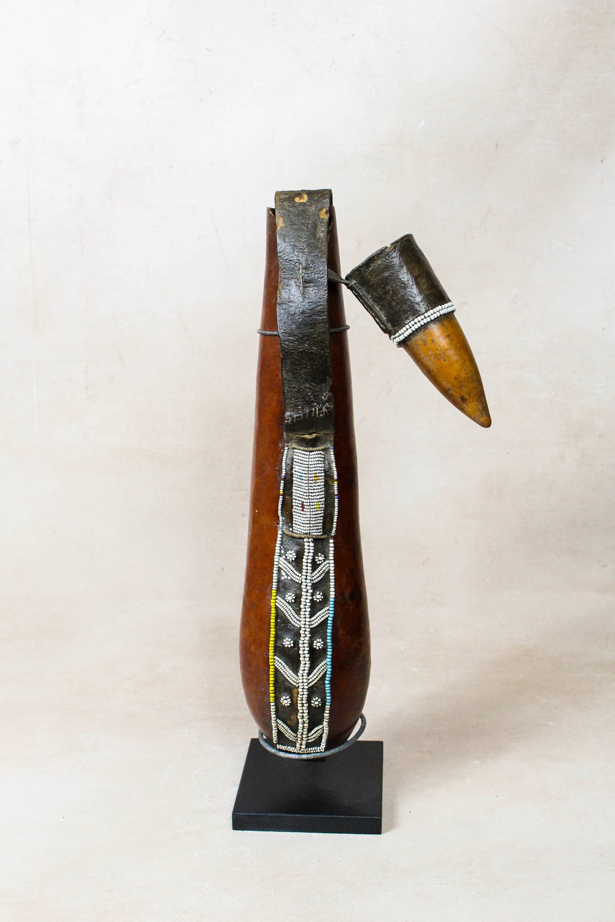 Vintage Beaded Maasai Calabash - Kenya - 52.7