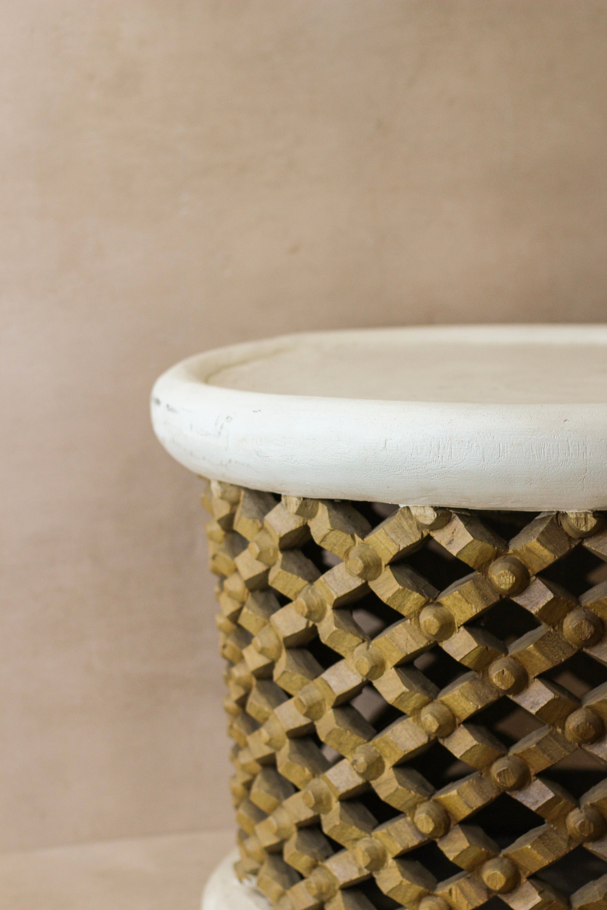 Bamileke Table - White/Natural