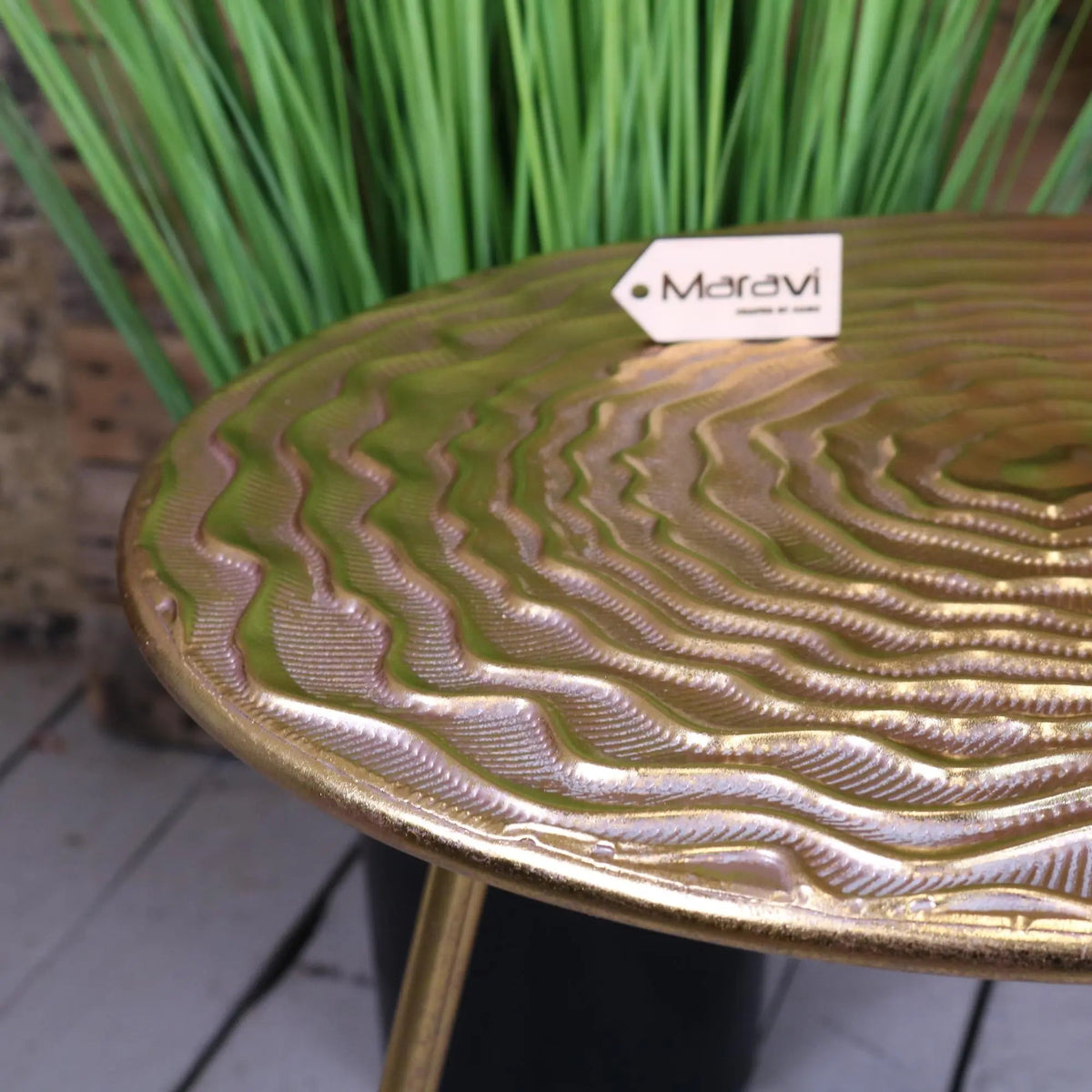 Malan Gold Tripod Side Table Hairpin Legs